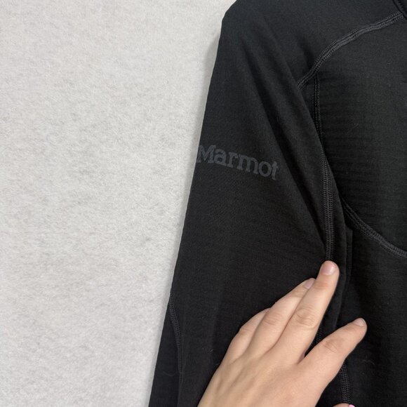 Marmot Pullover Mens Medium Black Polartec Fleece Half Zip Long Sleeve Outdoor - Picture 4 of 14